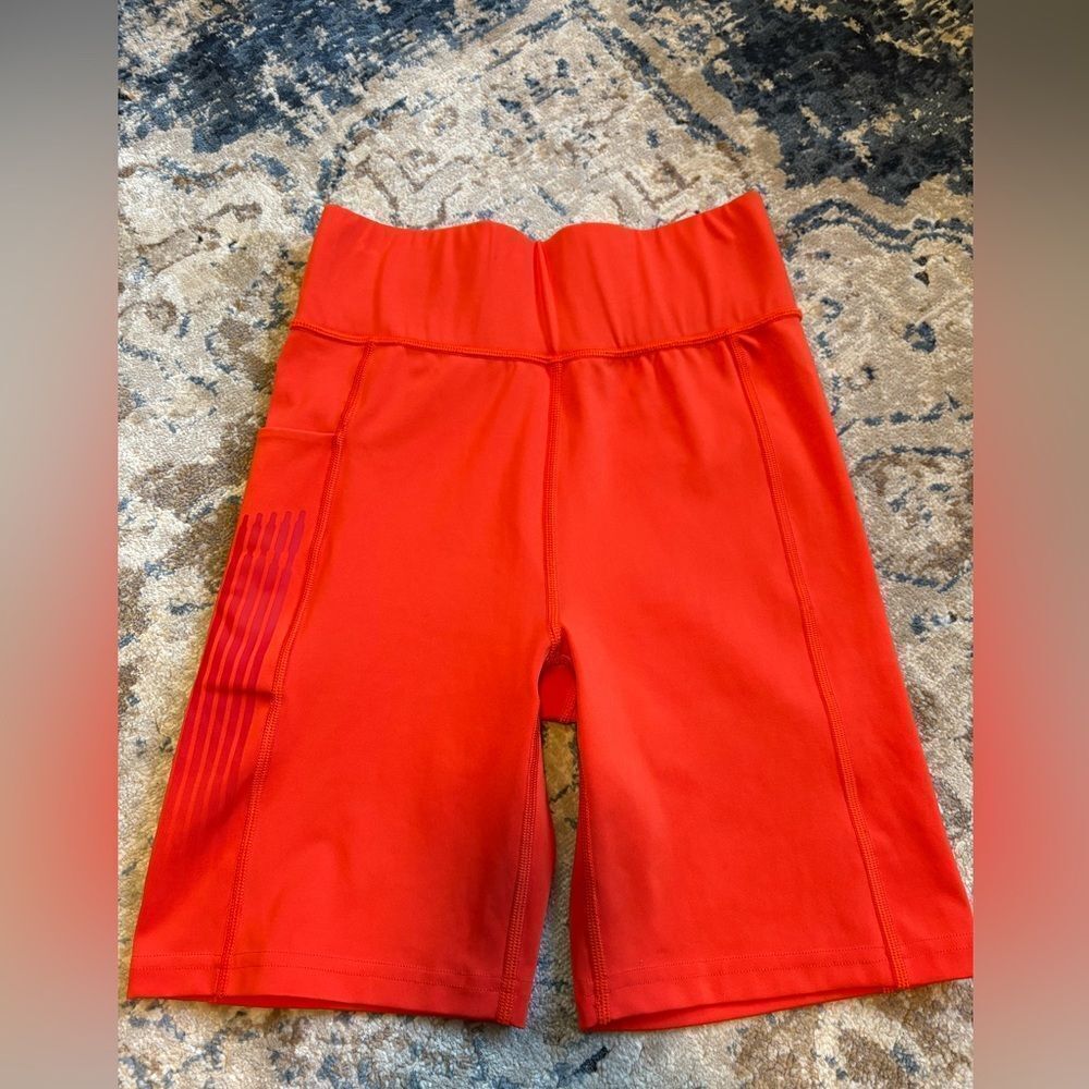 Savage X Fenty Fiesta Red BAND-IT HIGH-WAIST BIKE SHORTS Size Medium
